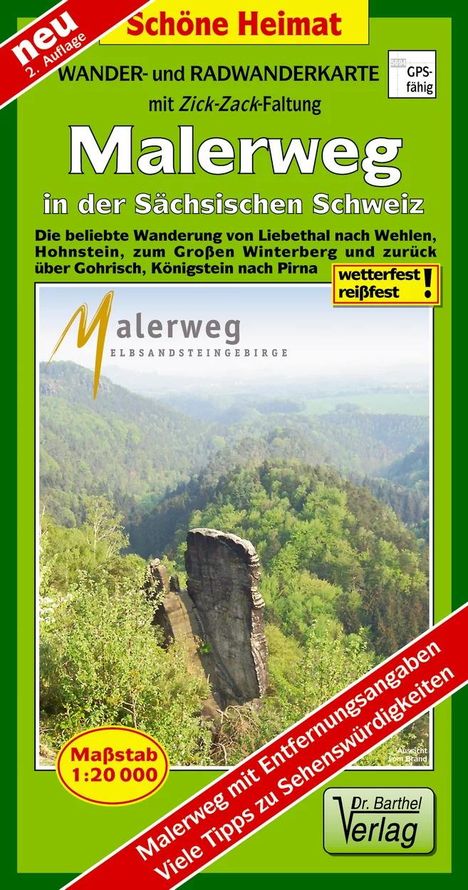 Radwander- und Wanderkarte Malerweg in der Sächsischen Schweiz 1:20000, Karten