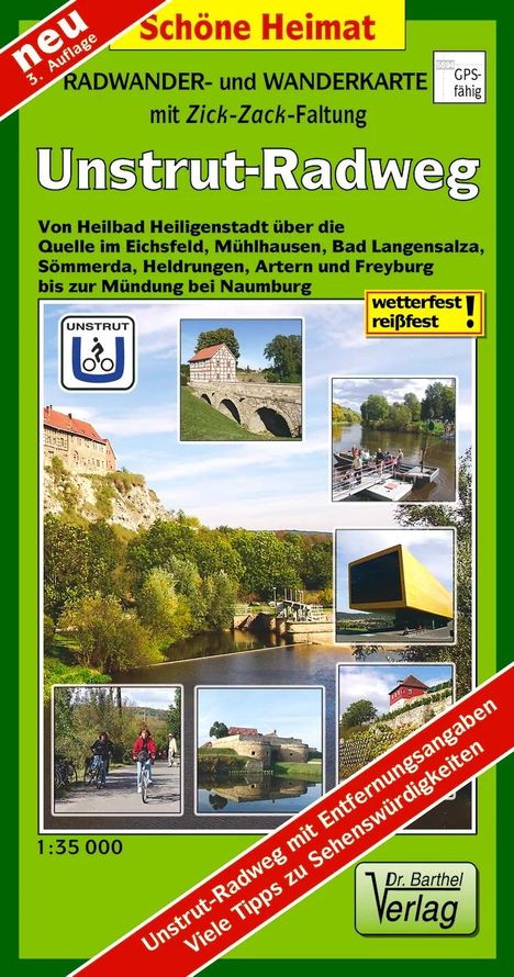 Radwander- und Wanderkarte Unstrut-Radweg 1:35 000, Karten