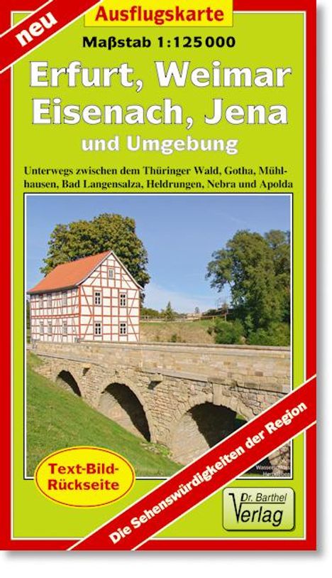 Erfurt, Weimar, Eisenach, Jena und Umgebung 1 : 125 000 Ausflugskarte, Karten