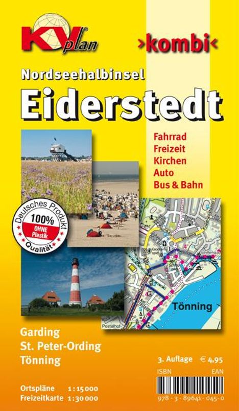 Eiderstedt (St. Peter Ording, Tönning und Garding), KVplan, Radkarte/Freizeitkarte/Stadtplan, 1:30.000 / 1:15.000, Karten