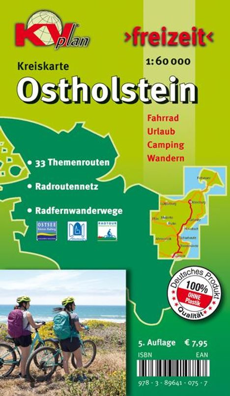Sascha René Tacken: Ostholstein Kreis, KVplan, Radkarte/Freizeitkarte, 1:60.000, Karten