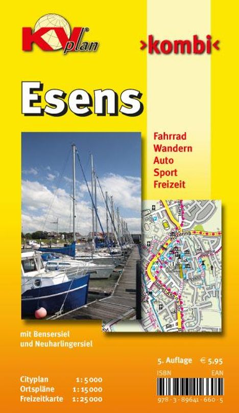 Esens, KVplan, Radkarte/Freizeitkarte/Stadtplan, 1:25.000 / 1:15.000 / 1:5.000, Karten