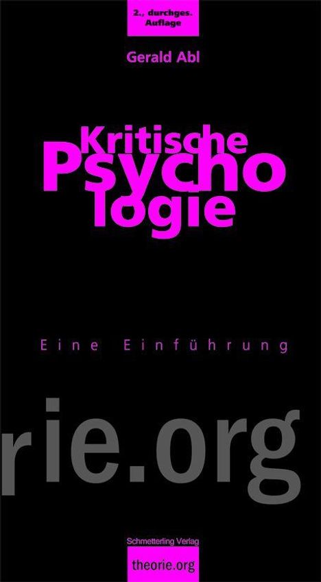 Gerald Abl: Kritische Psychologie, Buch