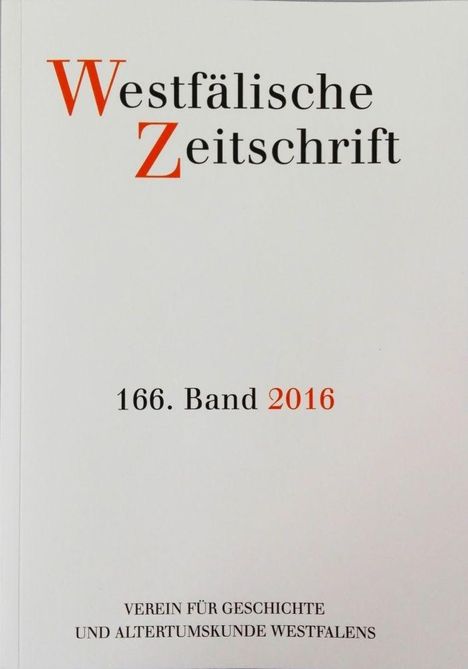 Westfälische Zeitschrift 166, Band 2016, Buch