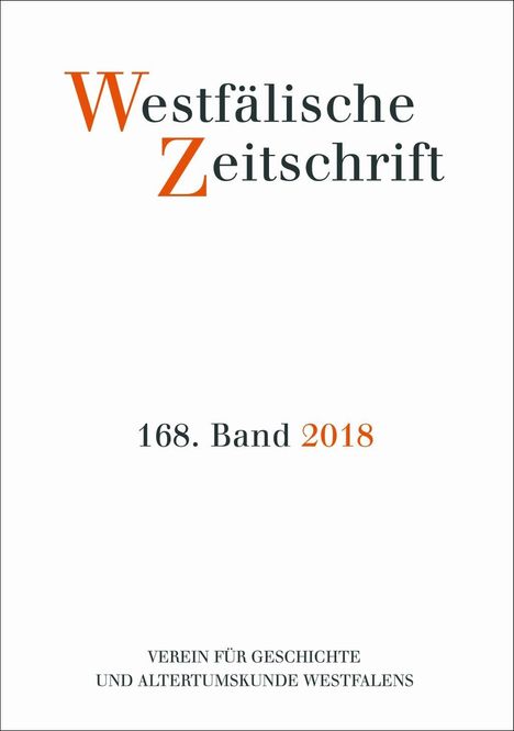 Westfälische Zeitschrift 168, Band 2018, Buch