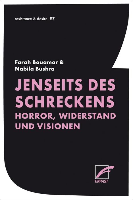 „Jenseits des Schreckens: Horror, Widerstand und Visionen“ von Farah Bouamar & Nabila Bushra. Schwarzer Hintergrund.
