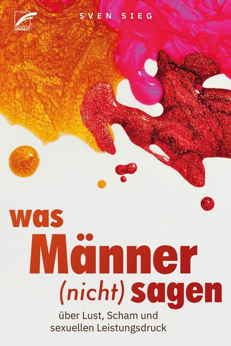 Titel: "was Männer (nicht) sagen" – über Lust, Scham und sexuellen Leistungsdruck. Künstlerische Farbkleckse.