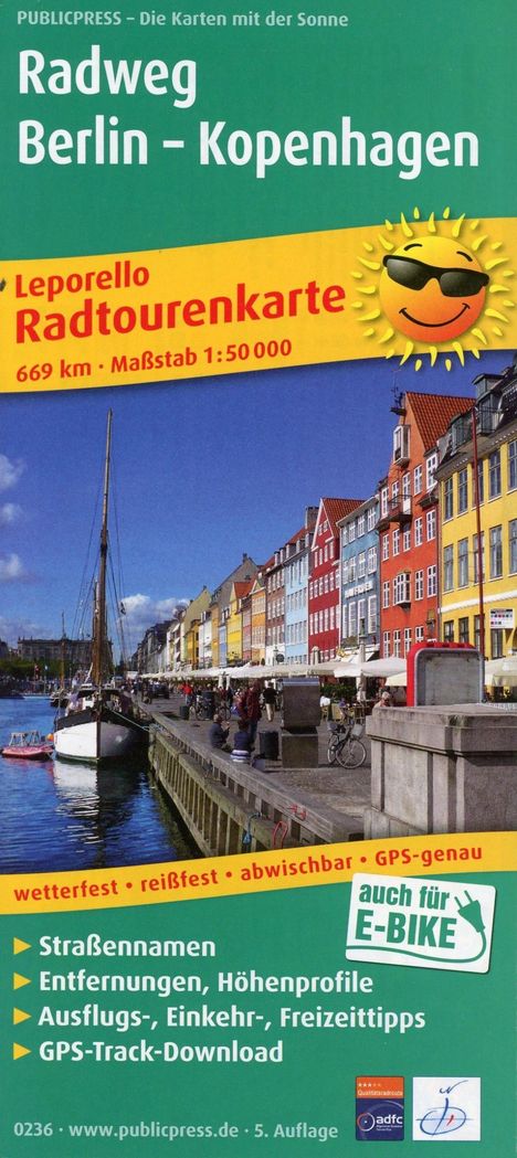 Radtourenkarte Radweg Berlin - Kopenhagen 1 : 50 000, Karten