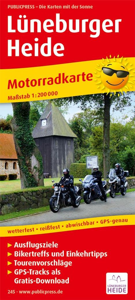 Motorradkarte Lüneburger Heide 1 : 200 000, Karten