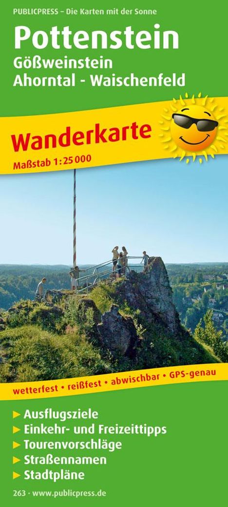 Wanderkarte Pottenstein, Gößweinstein - Ahorntal - Waischenfeld 1 :25 000, Karten