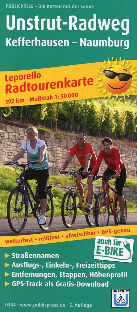 Unstrut-Radweg, Kefferhausen - Naumburg 1 : 50 000, Karten