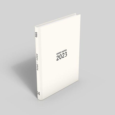 "Horst Antes 2023" steht auf einem weißen Buchcover. Seitenrand: "2023-2024", unten "14".