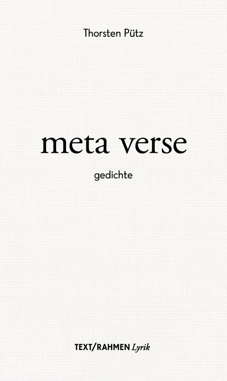 Thorsten Pütz: meta verse, Buch