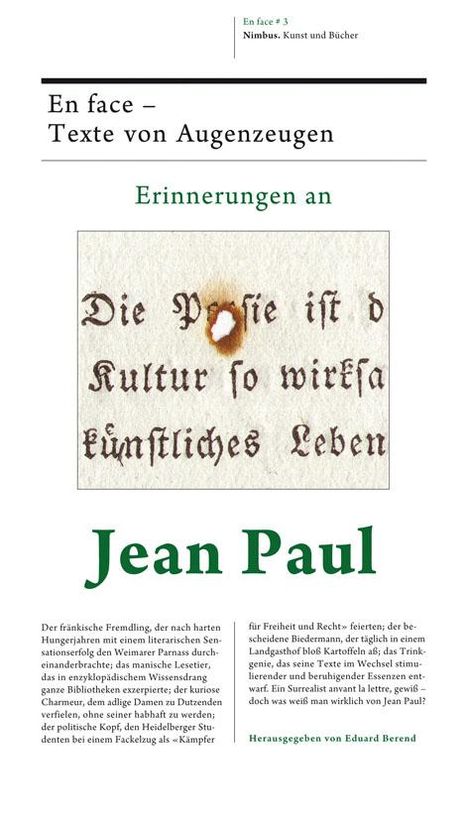 Erinnerungen an Jean Paul, Buch
