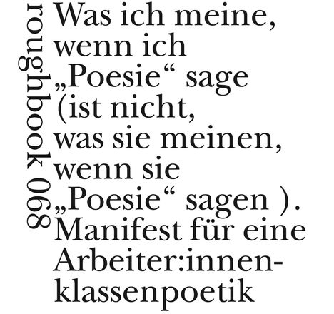 Fran Lock: Manifest für eine Arbeiter:innenklassenpoetik, Buch