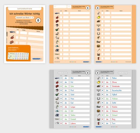 Katrin Langhans: Ich schreibe Wörter richtig - Abreißblock 8 - Lernzielkontrolle - Auswahl Lernwörter aus Block 1-7, Buch