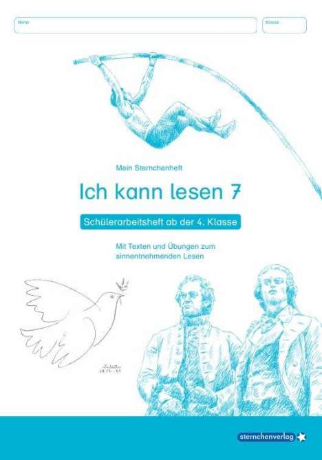 „Ich kann lesen 7“, Arbeitsheft. Zeichnung: Gelehrter, Friedenszeichen.