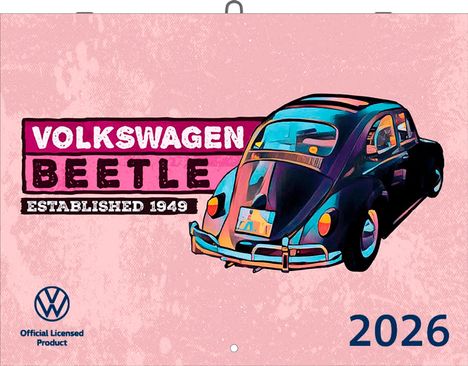 VW Broschürenkalender 2026 mit Illustrationen, Kalender