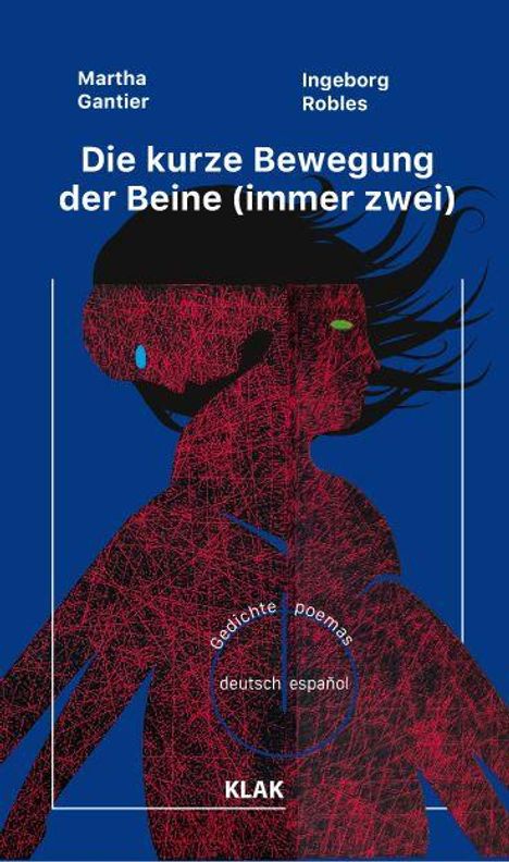 "Die kurze Bewegung der Beine (immer zwei)" steht oben. Darunter eine rote Figur mit blauem Hintergrund als Illustration.