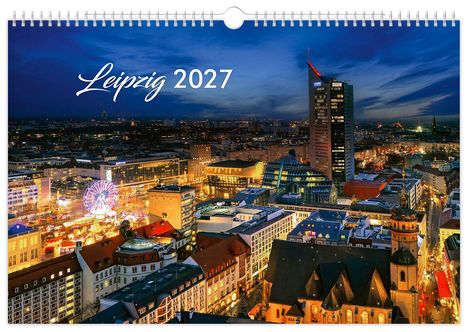 Text: "Leipzig 2027". 

Nachtansicht der Stadt Leipzig mit beleuchtetem Riesenrad und modernen Gebäuden.