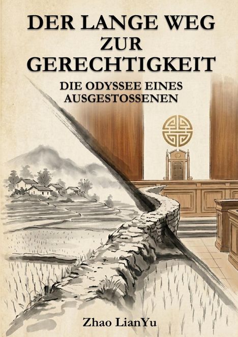 „Der lange Weg zur Gerechtigkeit. Die Odyssee eines Ausgestoßenen“ von Zhao LianYu. Illustration: Gerichtssaal, Dorf.