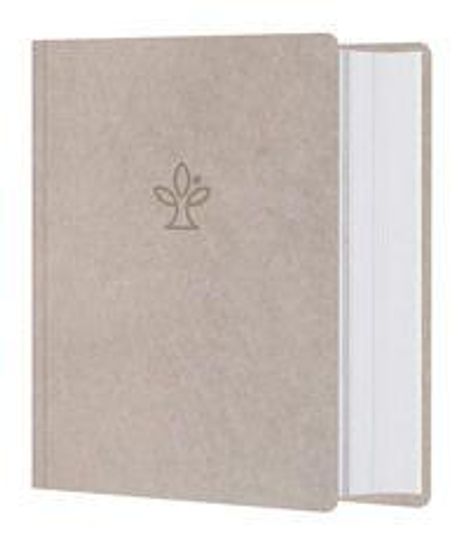 Kein Text vorhanden. Ein schlichtes, hellbraunes Buch mit einem stilisierten Baum-Logo auf dem Umschlag.