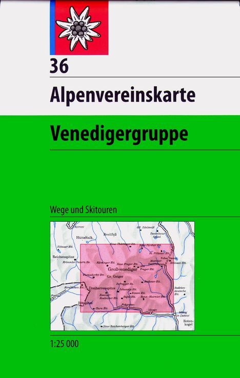DAV Alpenvereinskarte 36 Venedigergruppe 1 : 25 000 Wegmarkierungen / Skirouten, Karten