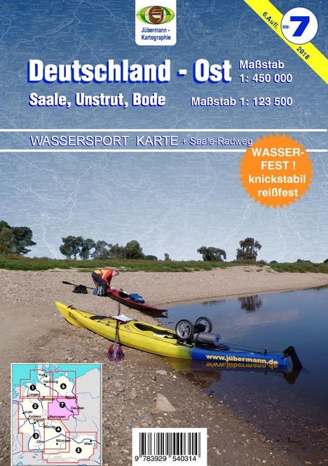 Erhard Jübermann: Jübermann, E: Wassersport-Karte / Deutschland Ost für Kanu-, Karten