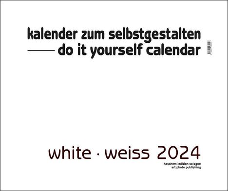 White - Weiss 2022 - Blanko Gross XL Format, Kalender