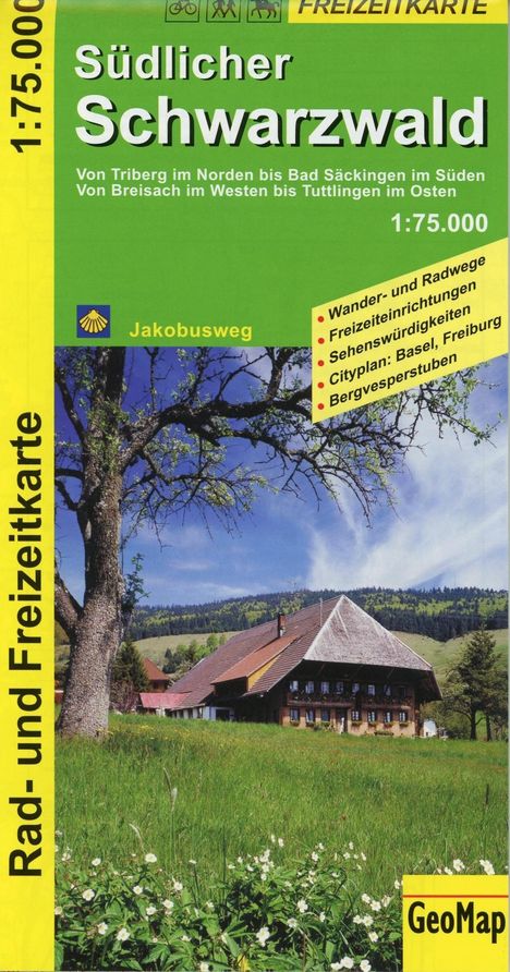 Südlicher Schwarzwald 1 : 75 000. Rad- und Freizeitkarte, Karten