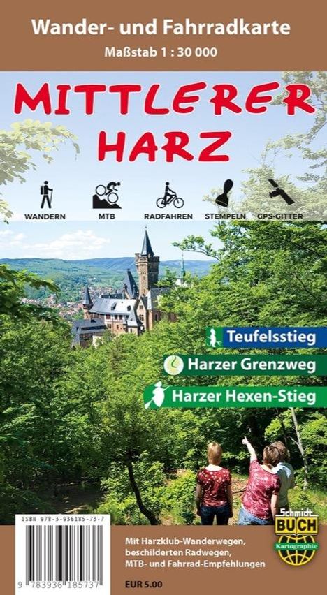 Der Mittlere Harz Wander- und Fahrradkarte 1 : 30 000, Karten