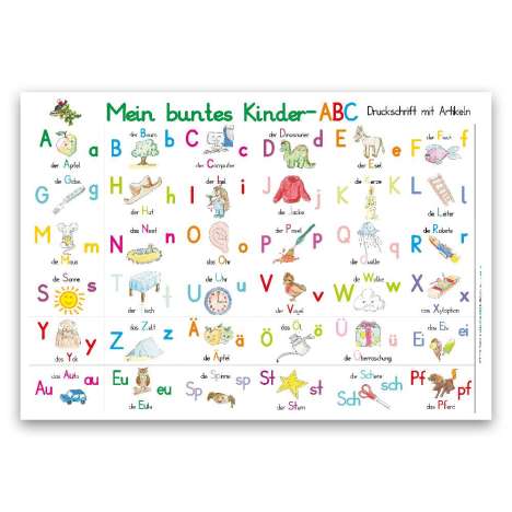 Mein buntes Kinder-ABC in Druckschrift mit Artikeln, Diverse