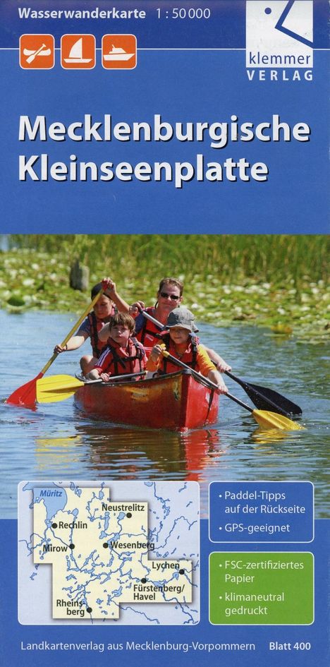 Wasserwanderkarte Mecklenburgische Kleinseenplatte 1 : 50 000, Karten