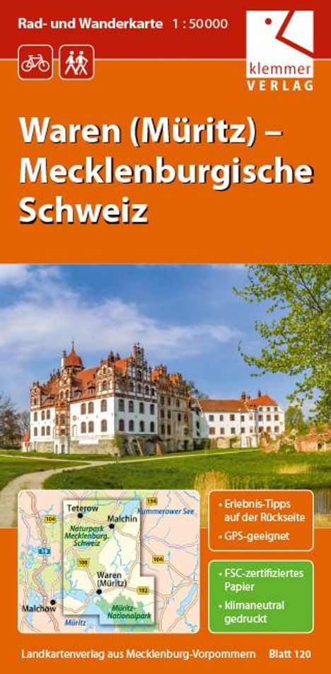 Christian Kuhlmann: Waren (Müritz) – Mecklenburgische Schweiz 1 : 50 000 Rad- und Wanderkarte, Karten