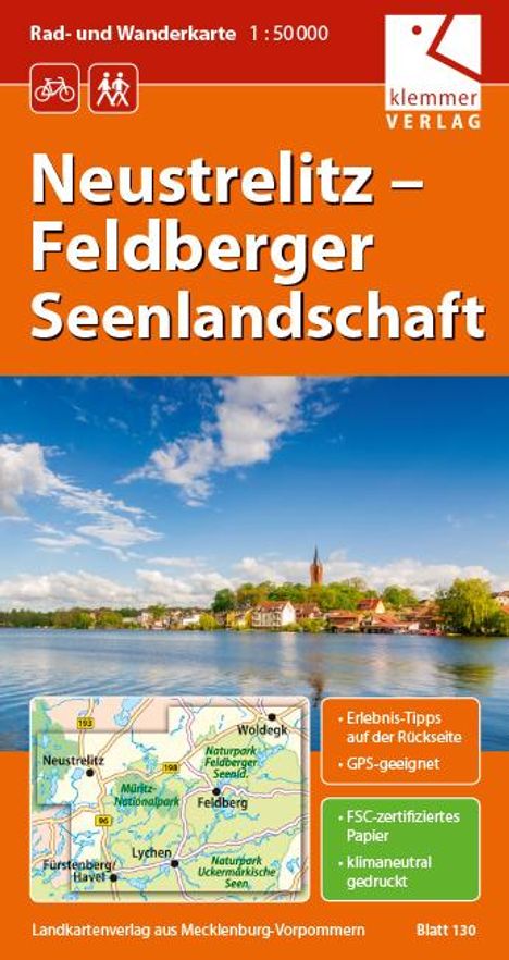 Rad- und Wanderkarte Neustrelitz - Feldberger Seenlandschaft 1 : 50 000, Karten