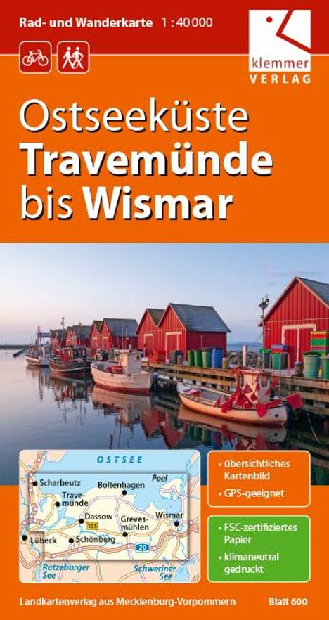 Christian Kuhlmann: Ostseeküste Travemünde bis Wismar Rad- und Wanderkarte 1 : 40 000, Karten