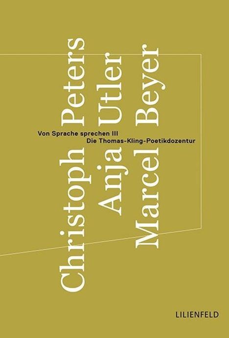 Christoph Peters: Von Sprache sprechen III, Buch