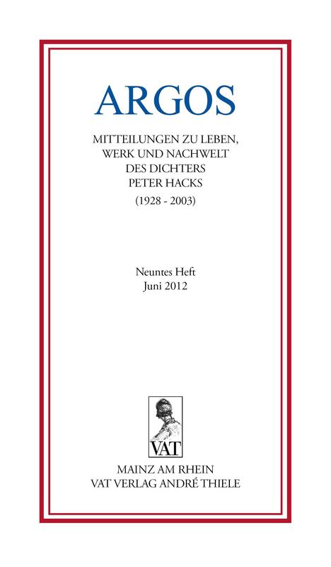 Esther Slevogt: ARGOS. Neuntes Heft, Buch