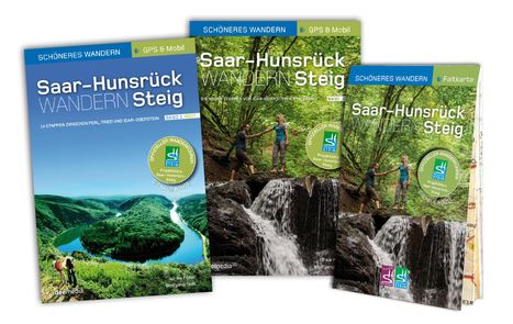 Ulrike Poller: Saar-Hunsrück-Steig - Start-Set mit den offiziellen Wanderführern und Extra-Faltkarte für die neue Trasse. Geprüfte GPS-Daten und Smartphone-Anbindung., Buch