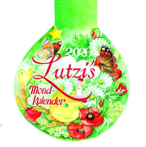 Andrea Lutzenberger: Lutzis Mondkalender rund Ø 16cm (Tagesabreisskalender) 2026, Kalender