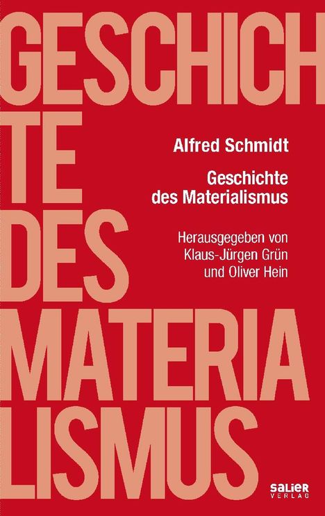 Alfred Schmidt: Geschichte des Materialismus, Buch