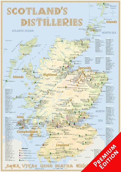 Rüdiger Jörg Hirst: Whisky Distilleries Scotland - Poster 42x60cm - Premium Edition, Diverse