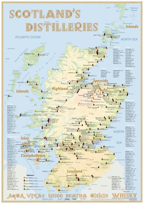 Rüdiger Jörg Hirst: Whisky Distilleries Scotland - Poster 42x60cm - Standard Edition, Diverse