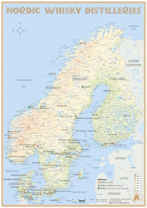 Rüdiger Jörg Hirst: Nordic Whisky Distilleries - Tasting Map, Karten