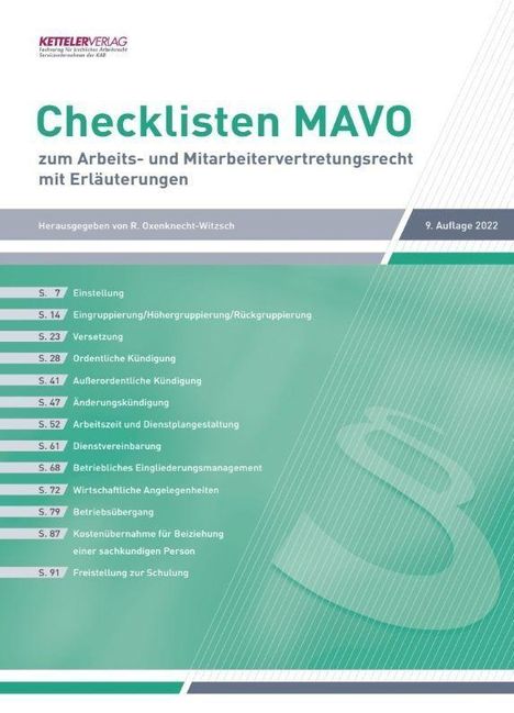 Checklisten MAVO 2022, Buch