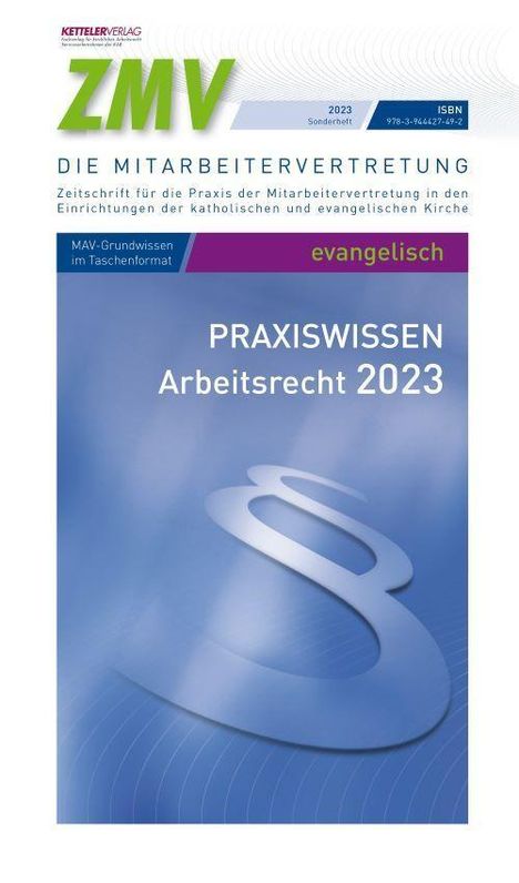 André Fitzthum: Fitzthum, A: ZMV Praxiswissen Arbeitsrecht 2023 evangelisch, Buch