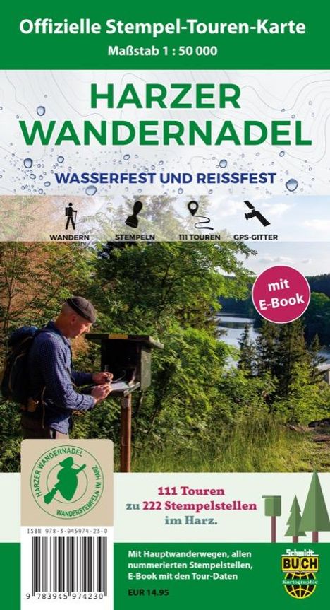 Thorsten Schmidt: Harzer Wandernadel 1 : 50 000, mit E-Book, Karten