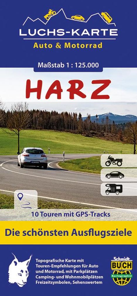 Bernhard Spachmüller: Luchskarte Harz Auto &amp; Motorrad 1 : 125 000, Karten