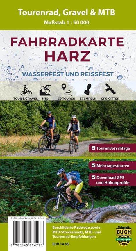 Fahrradkarte Harz 1 : 50 000, Karten
