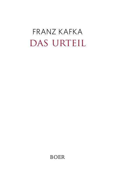 Franz Kafka: Das Urteil, Buch